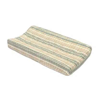 Crane Baby Quilted Plaid Change Pad Cover In Beige