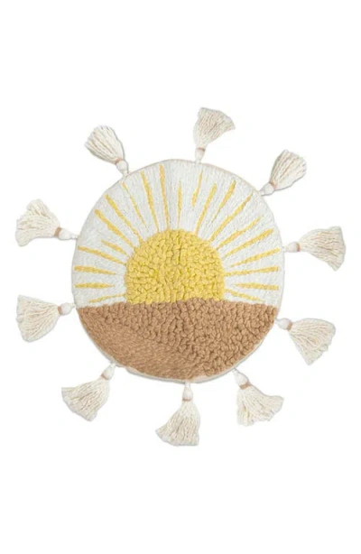 Crane Baby Round Decor Accent Pillow In White