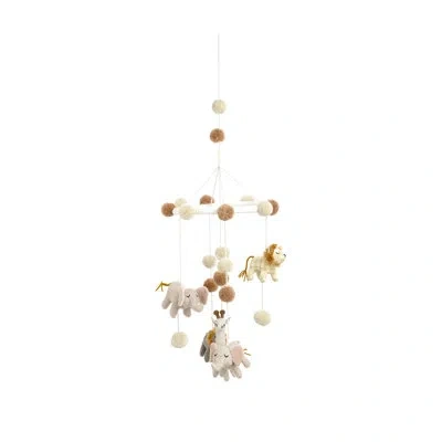 Crane Baby Safari Animal Celling Hanging 11" X 28" In Brown