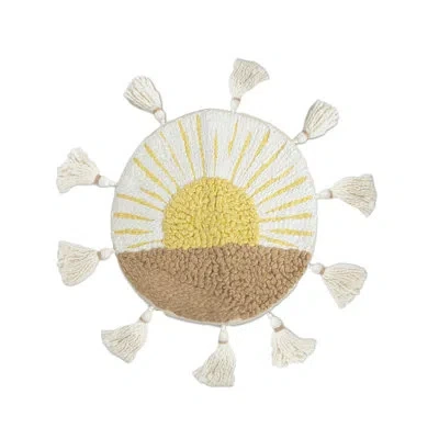 Crane Baby Sunshine Accent Pillow Cover With Insert, 100% Cotton For Baby Nursery, By In White