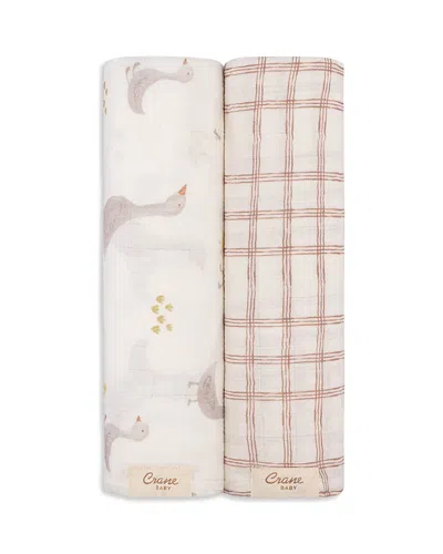 Crane Baby Swaddle Set, 2 Pack In Neutral