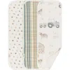 Crane Baby Tractor Assorted 3-pack Cotton Muslin Burp Cloths In White