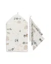 Crane Baby Unisex Charlie Hooded Towel & Wash Cloths Set In Multi