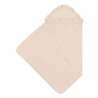 Crane Baby Violet Ruffle Hooded Baby Bath Towel In Brown