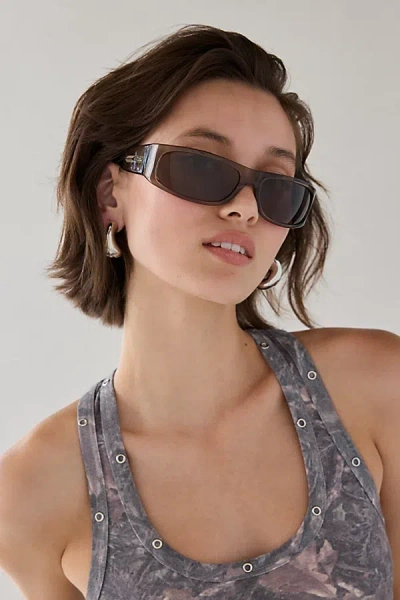 Crap Eyewear Speed Charm Wrap Sunglasses In Tan, Women's At Urban Outfitters In Brown