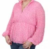 Cras Bina Long Sleeve Blouse In Pink In Pink