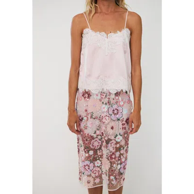 Cras Everly Lace Trim Camisole Top In White