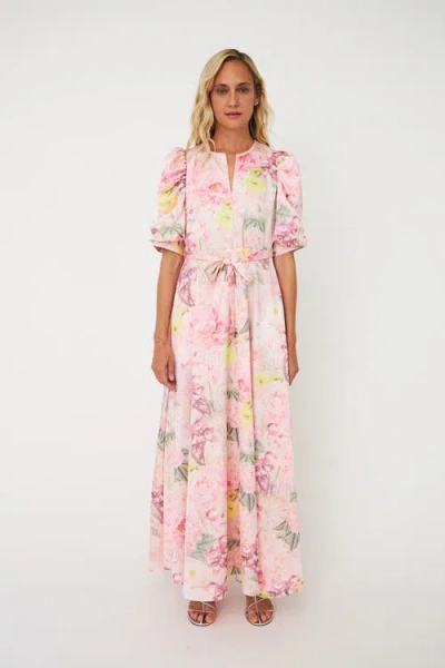 Cras Kayla Floral Print Maxi Dress In Pink