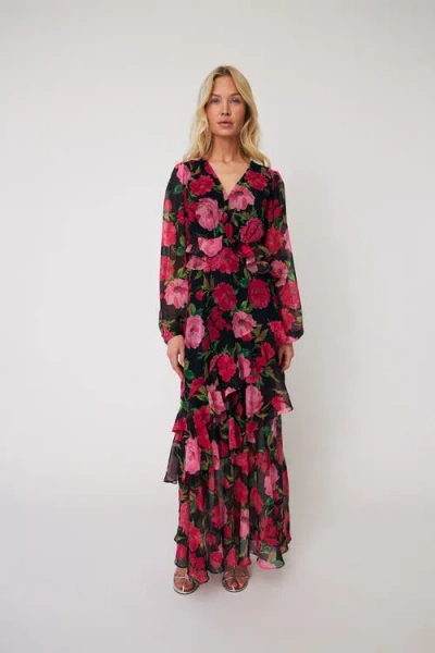 Cras Love Floral Tiered Ruffle Maxi Dress In Multi
