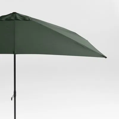 Crate & Barrel 10' Rectangle Sunbrella® Cast Ivy Green Outdoor Patio Umbrella With Black Metal Frame