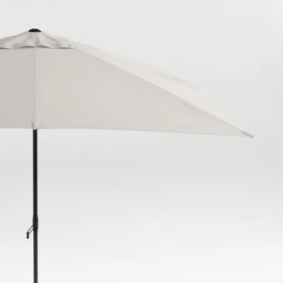 Crate & Barrel 10' Rectangle Sunbrella® Cast Silver Outdoor Patio Umbrella With Black Metal Frame In Gray