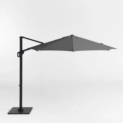 Crate & Barrel 10' Round Sunbrella® Cast Charcoal Grey Cantilever Outdoor Patio Umbrella With Black Metal Frame