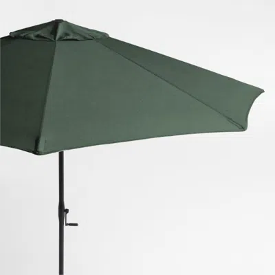 Crate & Barrel 10' Round Sunbrella® Cast Ivy Green Outdoor Patio Umbrella With Black Metal Frame