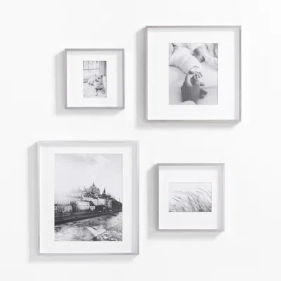 Crate & Barrel 4-piece Brushed Silver Gallery Wall Frame Set