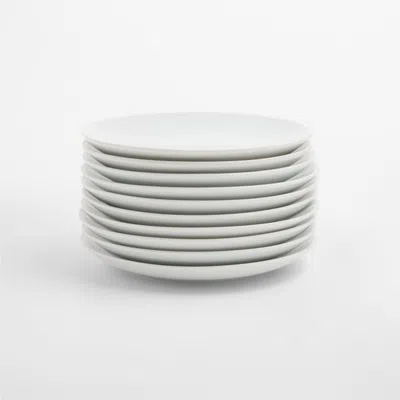 Crate & Barrel 6.5" Appetizer Plates, Set Of 10 In White