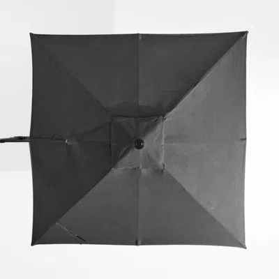 Crate & Barrel 9' Square Sunbrella® Cast Charcoal Grey Outdoor Cantilever Patio Umbrella Cover In Black/grey