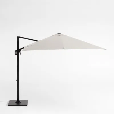Crate & Barrel 9' Square Sunbrella® Cast Silver Cantilever Outdoor Patio Umbrella With Black Metal Frame