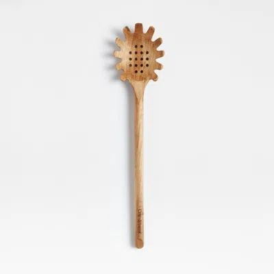 Crate & Barrel Acacia Pasta Spoon In Brown