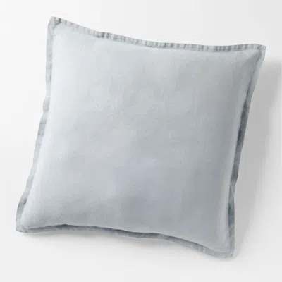 Crate & Barrel Aire Natural European Linen Mist Blue Euro Bed Pillow Sham