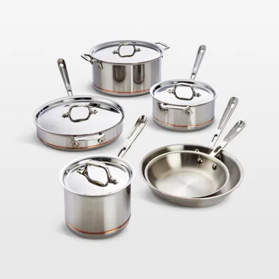 Crate & Barrel All-clad ® Copper Core 10-piece Cookware Set With Bonus In Silver
