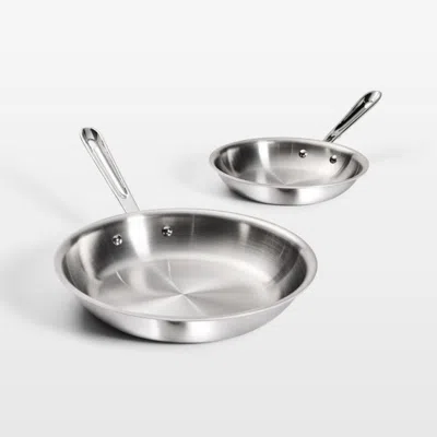 Crate & Barrel All-clad ® D3 Stainless Steel 8" And 10" Fry Pan Set In Silver
