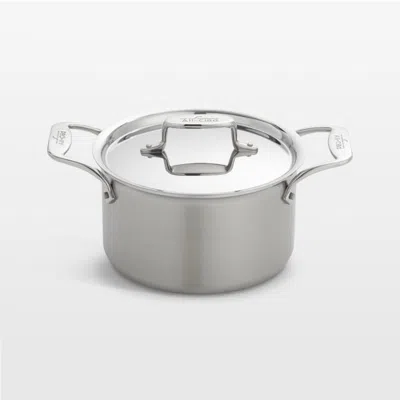 Crate & Barrel All-clad ® D5 Brushed Stainless Steel 4-qt. Soup Pot With Lid In Silver
