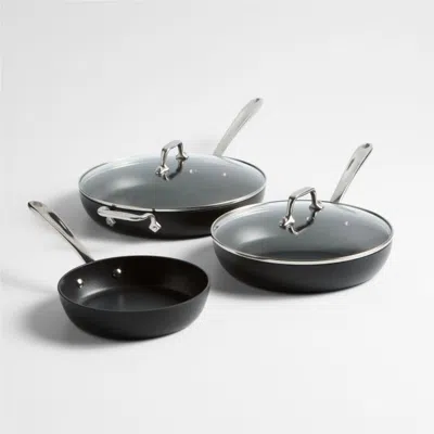 Crate & Barrel All-clad ® Ha1 Expert Nonstick 5-piece Cookware Set In Black