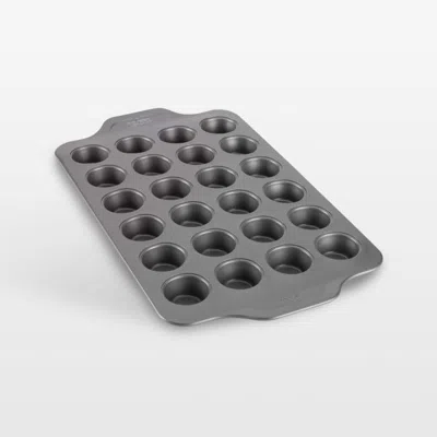 Crate & Barrel All-clad Pro-release 24-cup Mini Muffin Pan In Gray