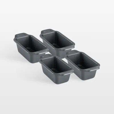 Crate & Barrel All-clad Pro-release Mini Loaf Pan, Set Of 4 In Grey