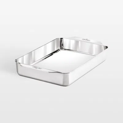 Crate & Barrel All-clad ® Stainless Steel 9"x13" Rectangular Baking Pan In Silver