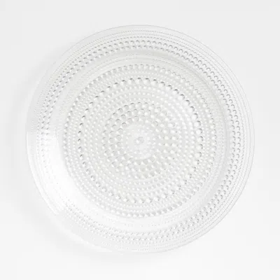 Crate & Barrel Alma Clear Dinner Plates, Set Of 4 In Transparent