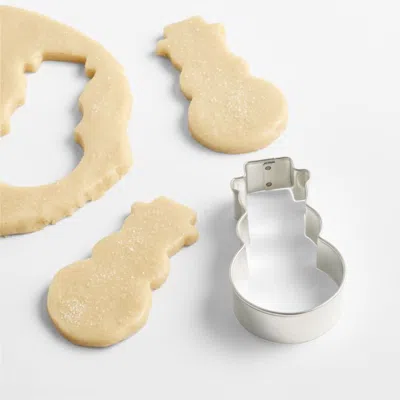 Crate & Barrel Ann Clark Snowman Cookie Cutter In Silver