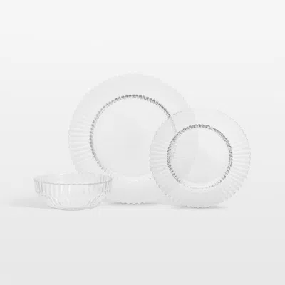 Crate & Barrel Archie Clear Glass 12-piece Place Setting In Transparent