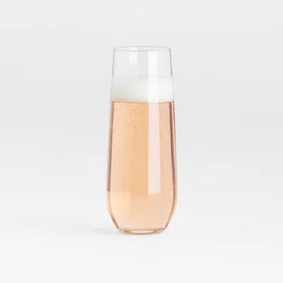 Crate & Barrel Aspen 9-oz. Stemless Champagne Flute Glass In Transparent