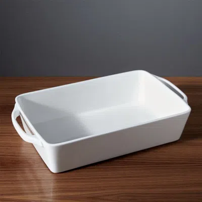 Crate & Barrel Aspen Large Porcelain Baking Dish In White