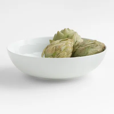 Crate & Barrel Aspen Large Porcelain Serving Bowl In White