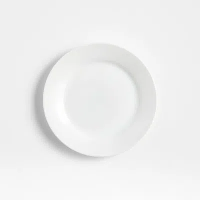 Crate & Barrel Aspen Rimmed Porcelain Appetizer Plate In White
