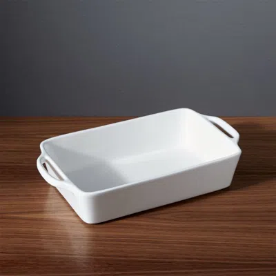 Crate & Barrel Aspen Small Porcelain Baking Dish In White