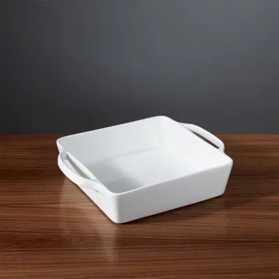 Crate & Barrel Aspen Square Porcelain Baking Dish In White