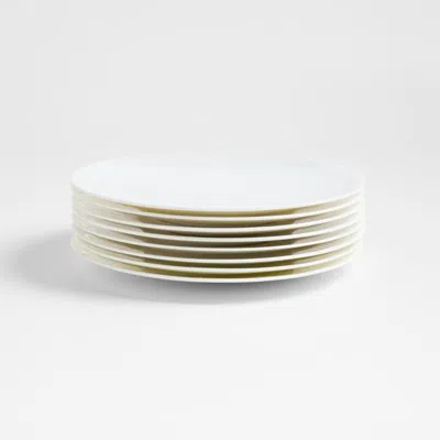 Crate & Barrel Bennett White Bone China Salad Plates, Set Of 8
