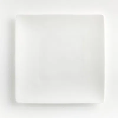 Crate & Barrel Bennett White Bone China Square Dinner Plate