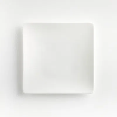 Crate & Barrel Bennett White Bone China Square Salad Plate