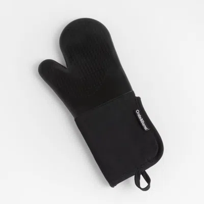 Crate & Barrel Black Organic Cotton Oven Mitt With Silicone Grip