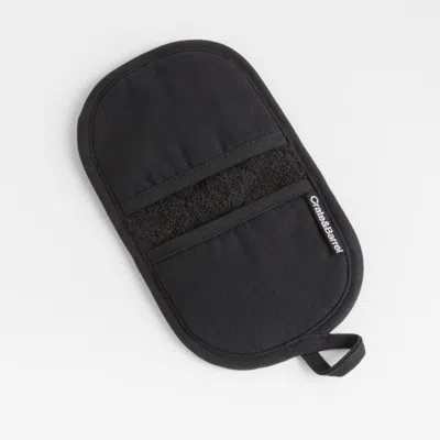 Crate & Barrel Black Organic Cotton Pot Holder With Silicone Grip