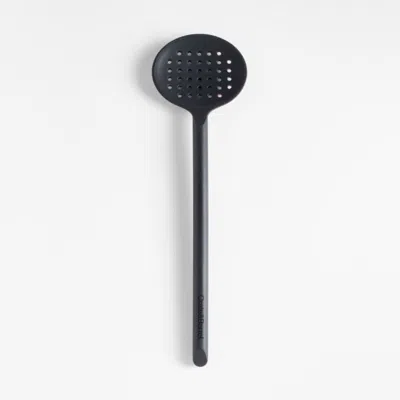 Crate & Barrel Black Silicone Slotted Spoon