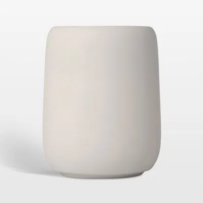 Crate & Barrel Blomus Sono Ceramic Moonbeam Cream Bathroom Tumbler In Off White
