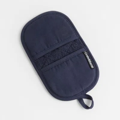 Crate & Barrel Blue Organic Cotton Pot Holder With Silicone Grip