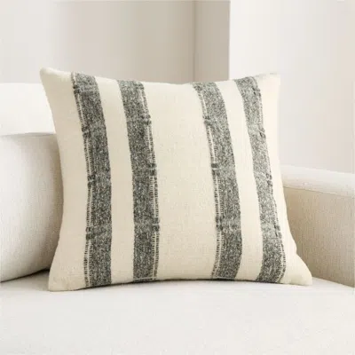 Crate & Barrel Bowly Wool Blend 20"x20" Burnt Green Throw Pillow Cover In White