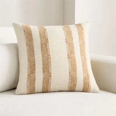 Crate & Barrel Bowly Wool Blend 20"x20" Camel Tan Throw Pillow Cover In Brown