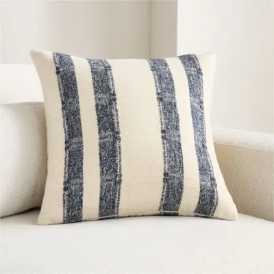 Crate & Barrel Bowly Wool Blend 20"x20" Deep Indigo Throw Pillow Cover In Blue